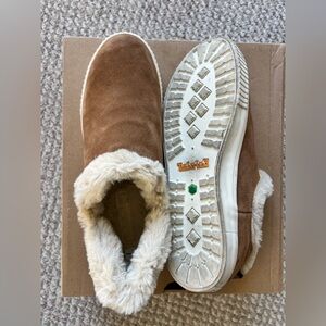 Timberland Brown Suede Fur-Lined Slip-Ons